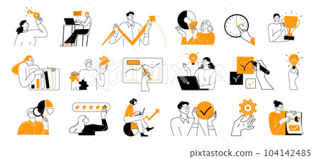 Business illustrations. People vector various activities of business Business illustrations. People vector various activities of business 104142485
