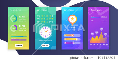Social media stories design templates whith infographic elements data visualization. Can be used for social media background, banner, greeting card, poster and advertising, marketing, info graphics. 104142801