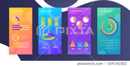 Social media stories design templates whith infographic elements data visualization. Can be used for social media background, banner, greeting card, poster and advertising, marketing, info graphics. Social media stories design templates whith infographic elements data visualization. Can be used for social media background, banner, greeting card, poster and advertising, marketing, info graphics. 104142802