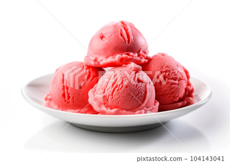 Scoop of cherry or clodberry isolated on white background macro 104143041