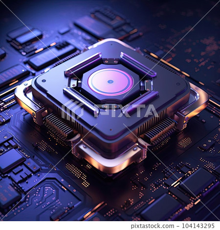 A processor (CPU) on a circuit board A processor (CPU) on a circuit board 104143295