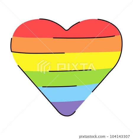 LGBT heart line art style. Pride symbol in - Stock Illustration  [104143307] - PIXTA