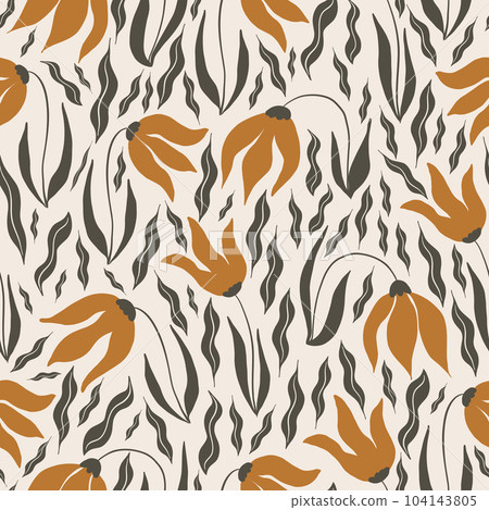 Floral seamless pattern. Vector design for paper, cover, fabric interior decor Floral seamless pattern. Vector design for paper, cover, fabric interior decor 104143805