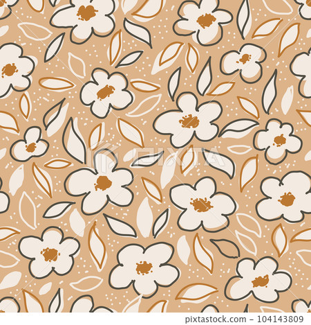 Floral seamless pattern. Vector design for paper, cover, fabric interior decor Floral seamless pattern. Vector design for paper, cover, fabric interior decor 104143809
