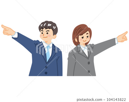 指向遠處的商人，瞄準目標 104143822