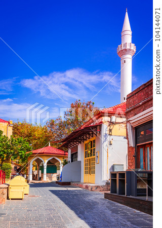 Rhodes, Greece. Old Ibrahim Pasha Mosque in oldtown, Dodecanese, Greek Islands. 104144071