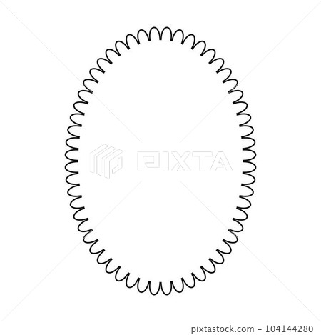 Oval frame round border design shape icon for decorative vintage doodle element for design in vector illustration 104144280