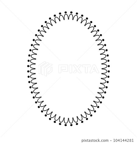 Oval frame round border design shape icon for decorative vintage doodle element for design in vector illustration 104144281