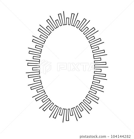 Oval frame round border design shape icon for decorative vintage doodle element for design in vector illustration 104144282