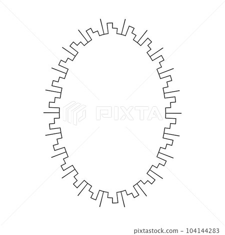 Oval frame round border design shape icon for decorative vintage doodle element for design in vector illustration 104144283