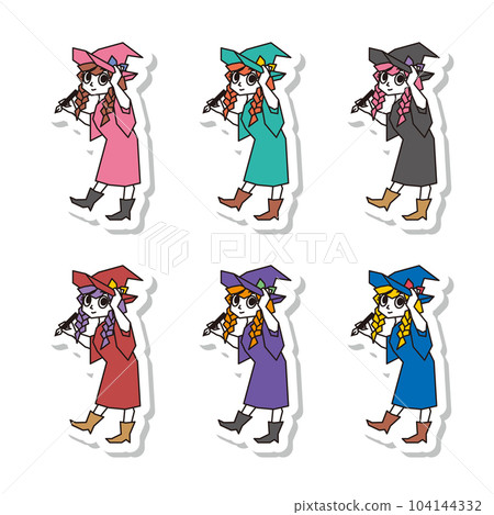 Witch illustration label set 104144332