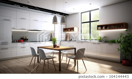 The modern kitchen interior room 104144443