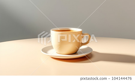 cup of coffee on a table cup of coffee on a table 104144476