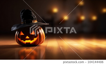 Halloween pumpkin lantern copy space 104144486