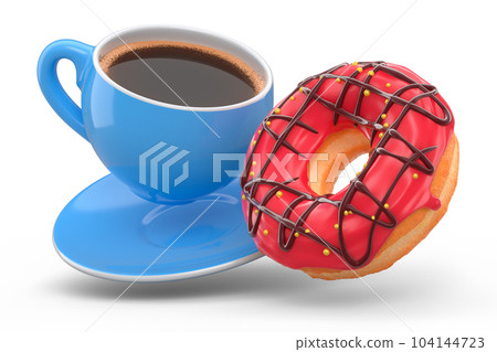 Ceramic coffee cup for cappuccino, americano, espresso, mocha, latte on white 104144723