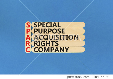 SPARC special purpose acquisition company symbol. Concept words SPARC special purpose acquisition company on wooden stick. Blue background. Business SPARC special purpose acquisition company concept SPARC special purpose acquisition company symbol. Concept words SPARC special purpose acquisition company on wooden stick. Blue background. Business SPARC special purpose acquisition company concept 104144940