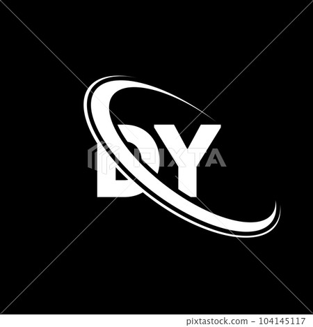 DY logo. D Y design. White DY letter. DY/D Y letter logo design. Initial letter DY linked circle uppercase monogram logo. 104145117