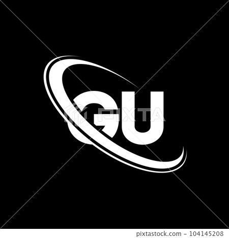 GU logo. G U design. White GU letter. GU/G U letter logo design. Initial letter GU linked circle uppercase monogram logo. GU logo. G U design. White GU letter. GU/G U letter logo design. Initial letter GU linked circle uppercase monogram logo. 104145208