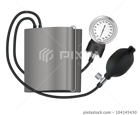 Tonometer medical device for measuring blood pressure. Isolated object. Vector . 104145430