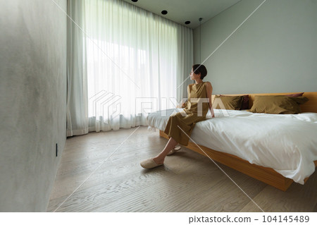 Simple modern bedroom 104145489