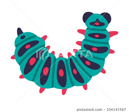 Bright Caterpillar as Larval Stage of Insect Crawling and Creeping Vector Illustration Bright Caterpillar as Larval Stage of Insect Crawling and Creeping Vector Illustration 104145567