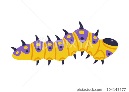 Yellow Caterpillar as Larval Stage of Insect Crawling and Creeping Vector Illustration Yellow Caterpillar as Larval Stage of Insect Crawling and Creeping Vector Illustration 104145577