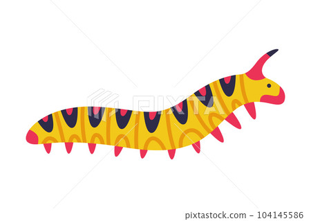 Yellow Caterpillar as Larval Stage of Insect Crawling and Creeping Vector Illustration Yellow Caterpillar as Larval Stage of Insect Crawling and Creeping Vector Illustration 104145586