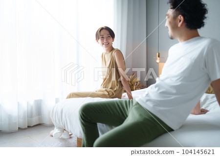 Simple modern bedroom _ couple Simple modern bedroom _ couple 104145621