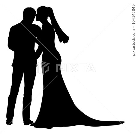 Bride And Groom Couple Wedding Dress Silhouettes Bride And Groom Couple Wedding Dress Silhouettes 104145849