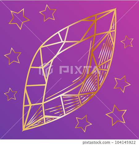 Cute graphic crystals drawn in line art style Cute graphic crystals drawn in line art style 104145922