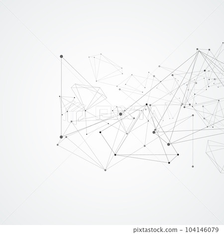 Abstract triangles space low poly. Connecting dots and lines. Polygonal vector background 104146079