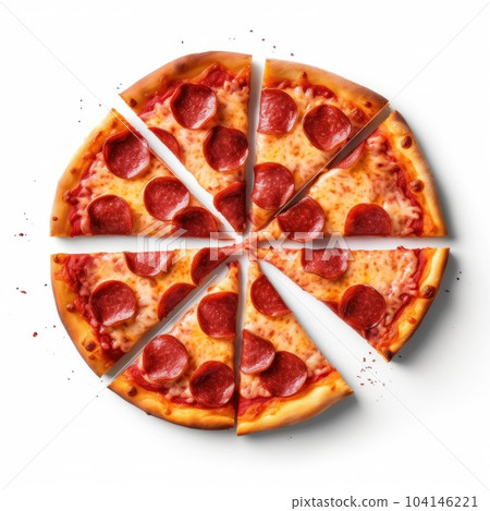 Pepperoni pizza. Illustration AI Generative 104146221