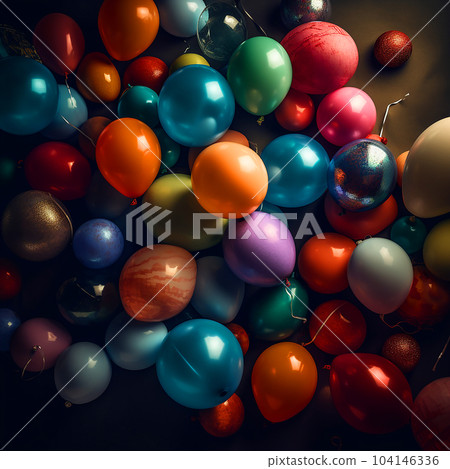 Congratulatory background of bright multi-colored balloons, holiday wallpapers, a lot of balloons 104146336