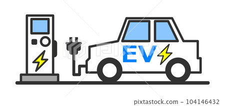 我的電動汽車在 EV 站快速充電的圖示 104146432