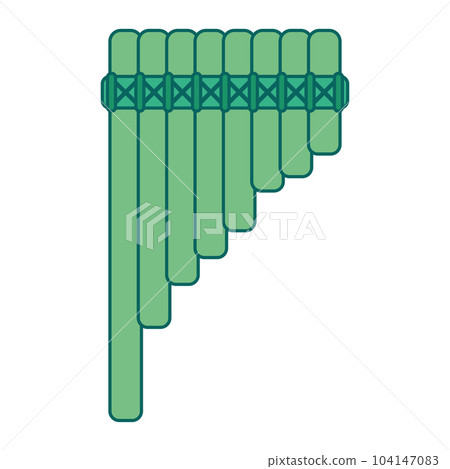 Isolated colored wind flute musical instrument icon Vector 104147083
