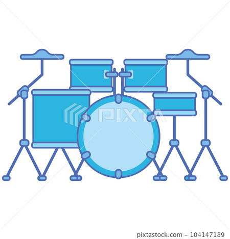 Isolated colored drum set musical instrument icon Vector Isolated colored drum set musical instrument icon Vector 104147189