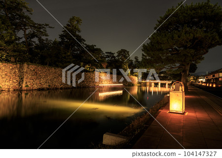 Matsue Water Lanterns Light Trails and Lanterns from Pleasure Boats on the Matsue Castle Horikawa River Matsue Water Lanterns Light Trails and Lanterns from Pleasure Boats on the Matsue Castle Horikawa River 104147327