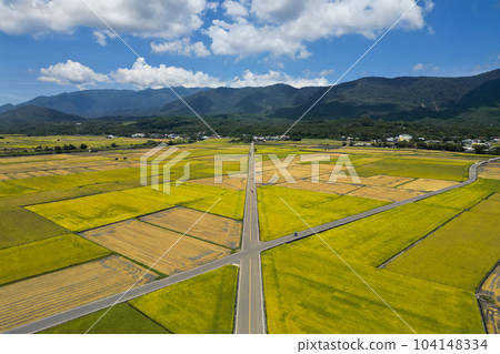 Areial view of Chishang township in Taitung, Taiwan 104148334