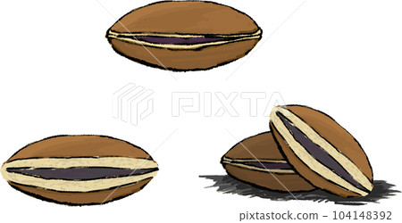 手繪銅鑼燒插畫 104148392