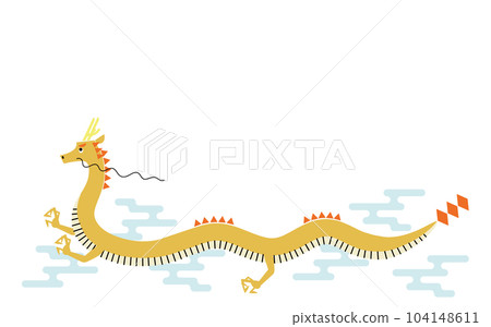 龍圖1 無線背景 黃色 龍圖1 無線背景 黃色 104148611