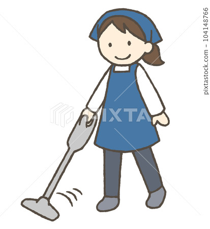 吸塵的女人的插圖 104148766