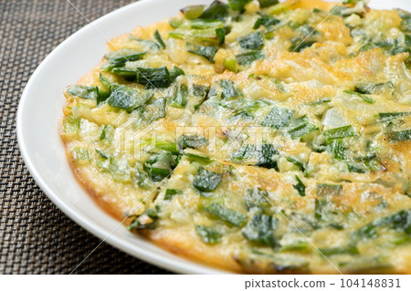 Chijimi（中國細香蔥）的特寫鏡頭。 104148831