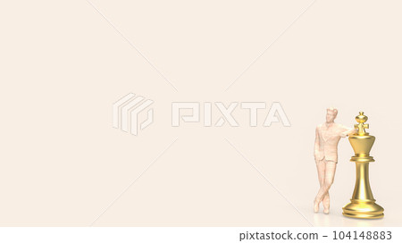 The Business figure and king chess 3d rendering The Business figure and king chess 3d rendering 104148883