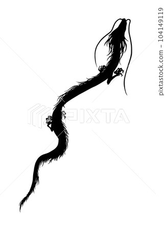 Cool rising dragon silhouette illustration (black) Cool rising dragon silhouette illustration (black) 104149119
