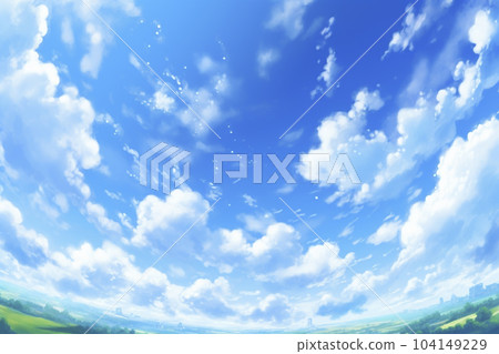 Anime-style refreshing wide summer blue sky "AI-generated image" Anime-style refreshing wide summer blue sky "AI-generated image" 104149229