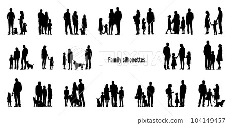 family silhouette set family silhouette set 104149457