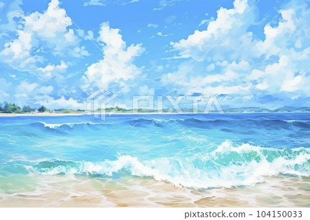 擁有大海和海灘的熱帶度假村插圖“AI 生成圖像” 104150033