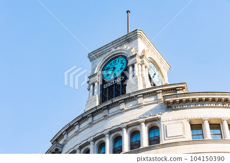 Tokyo cityscape Ginza Seiko House Ginza former Stock Photo