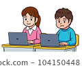 在電腦上課的小學生 104150448