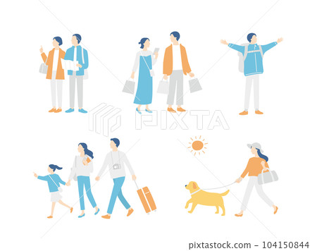 Set of various outings and travel scenes 104150844